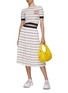 Figure View - Click To Enlarge - MIU MIU - Striped Towelling Knit Midi Skirt