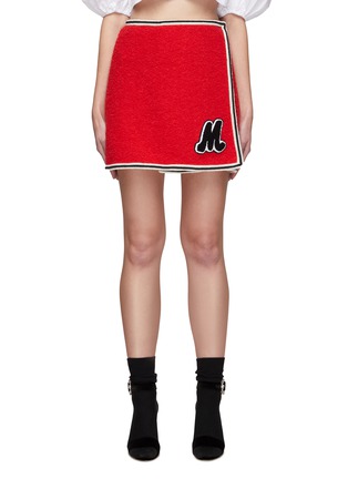Main View - Click To Enlarge - MIU MIU - WRAPPED FRONT VARSITY LETTER EMBROIDEREDSKIRT