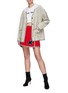 Figure View - Click To Enlarge - MIU MIU - WRAPPED FRONT VARSITY LETTER EMBROIDEREDSKIRT