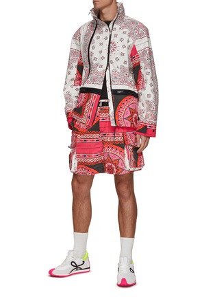Figure View - Click To Enlarge - SACAI - Double Zipper Ethnic Print Hooded Jacket
