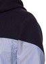  - SACAI - Hybrid Hoodie Contrast Chest Panel Striped Cotton Shirt