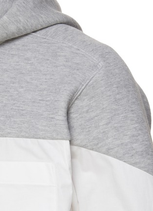  - SACAI - Hybrid Hoodie Contrast Chest Panel Cotton Shirt