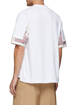 Back View - Click To Enlarge - SACAI - Bandana Trim Sleeve Cotton Jersey T-Shirt