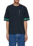 Main View - Click To Enlarge - SACAI - Bandana Trim Sleeve Cotton Jersey T-Shirt