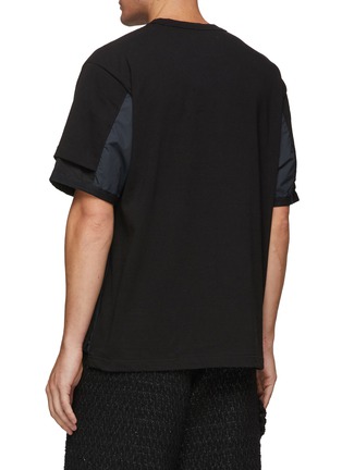 Back View - Click To Enlarge - SACAI - ‘Sports Mix’ Zip Chest Pocket Cotton Jersey T-Shirt