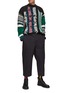 Figure View - Click To Enlarge - SACAI - RUG JACQUARD FRINGED TRIM KNIT SWEATER