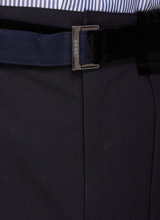  - SACAI - Velvet Waist Detail Cotton Blend Oxford Pants