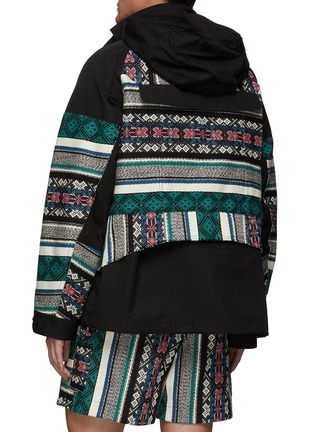 Back View - Click To Enlarge - SACAI - RUG JACQUARD HOODED BUTTON UP BLOUSON