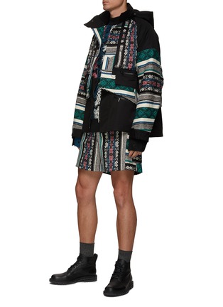 Figure View - Click To Enlarge - SACAI - RUG JACQUARD HOODED BUTTON UP BLOUSON