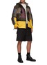 Figure View - Click To Enlarge - SACAI - Pattern embroidery colourblock stand collar jacket