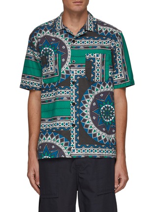 Main View - Click To Enlarge - SACAI - Double Pocket Ethnic Print Hawaiian Shirt