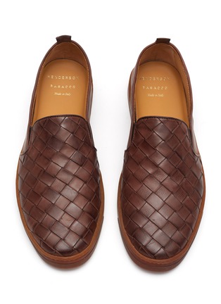 Detail View - Click To Enlarge - HENDERSON - ‘Antiparos’ Woven Leather Slip-Ons