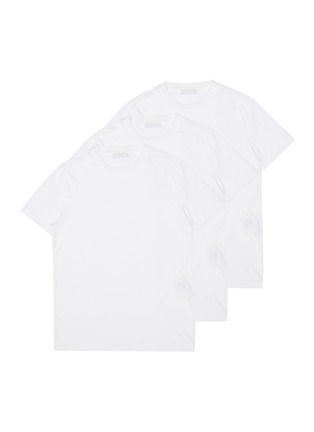 Main View - Click To Enlarge - PRADA - Slim Fit Cotton Crewneck T-Shirts 3-Pack Set