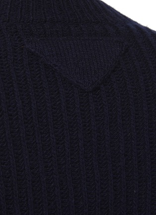  - PRADA - Lace-up collar wool cashmere blend sweater