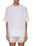 Main View - Click To Enlarge - PRADA - Chest Pocket Contrast Stitch Detail Oversize Cotton Jersey T-Shirt