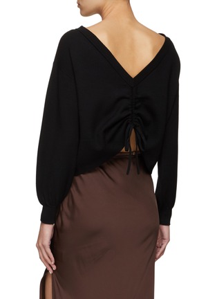 Back View - Click To Enlarge - ALICE & OLIVIA - NORA' TWO WAY OPEN NECK DRAWCORD PULLOVER
