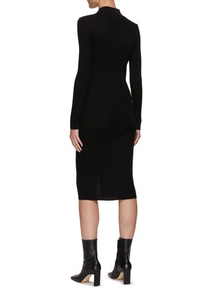 Back View - Click To Enlarge - ALICE & OLIVIA - Alcina' Ribbed Knit Button Down Polo Dress
