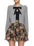 Main View - Click To Enlarge - ALICE & OLIVIA - KITTY' PUFF SLEEVE BOW TIE CARDIGAN