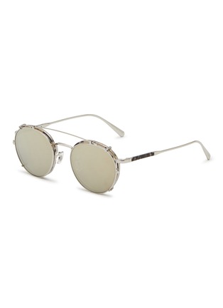 Main View - Click To Enlarge - OLIVER PEOPLES - x Brunello Cucinelli ‘Artemio' Metal Optical Glasses with Clip-on Lenses