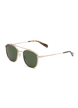Main View - Click To Enlarge - OLIVER PEOPLES - ‘MANDEVILLE’ SQUARE TITANIUM FRAME SUNGLASSES