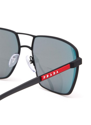 Detail View - Click To Enlarge - PRADA - Linea Rossa Red Graduated Lens Aviator Sunglasses