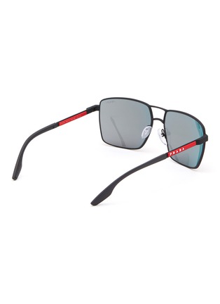 Figure View - Click To Enlarge - PRADA - Linea Rossa Red Graduated Lens Aviator Sunglasses