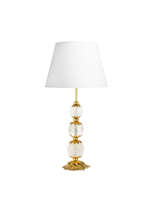 Main View - Click To Enlarge - GOOSSENS - 24K Gold Plated Brass Foliage Rock Crystal Stones Table Lamp