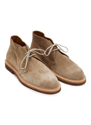 Detail View - Click To Enlarge - ANTONIO MAURIZI - Round Toe Suede Chukka Boots