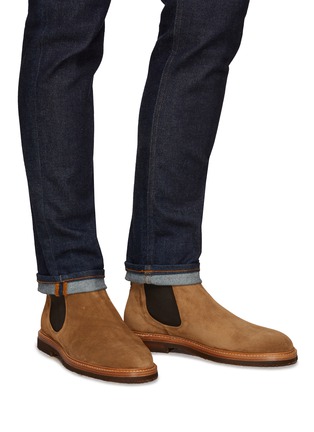 Figure View - Click To Enlarge - ANTONIO MAURIZI - Round Toe Suede Chelsea Boots