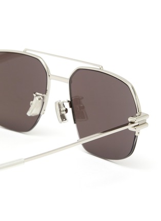 Detail View - Click To Enlarge - BOTTEGA VENETA - Half Rim Metal Aviator Sunglasses