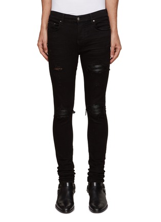 Main View - Click To Enlarge - AMIRI - MX1 PERMANENT UNWASHED HEAVILY DISTRESSED LINED SKINNY JEANS