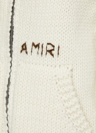  - AMIRI - Front Zip Logo Embroidered Wool Hoodie