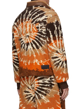 Back View - Click To Enlarge - AMIRI - Tie Dye Leather Panel Polar Fleece Track Jacket