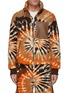 Main View - Click To Enlarge - AMIRI - Tie Dye Leather Panel Polar Fleece Track Jacket