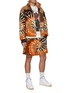 Figure View - Click To Enlarge - AMIRI - Tie Dye Leather Panel Polar Fleece Track Jacket