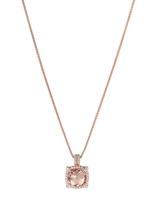 Main View - Click To Enlarge - DAVID YURMAN - Chatelaine' Diamond Morganite 18k Rose Gold Pendant Necklace