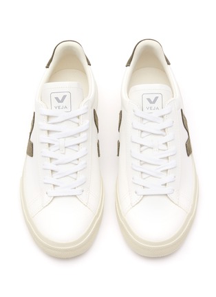 Detail View - Click To Enlarge - VEJA - CAMPO' V LOGO CHROMEFREE LEATHER LOW TOP LACE UP SNEAKERS