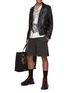 Figure View - Click To Enlarge - ALEXANDER MCQUEEN - Side Logo Tape Cotton Jersey Shorts