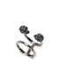 Detail View - Click To Enlarge - ALEXANDER MCQUEEN - BRASS CRYSTAL PAVÉ SKULL DOUBLE RING