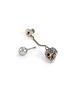 Detail View - Click To Enlarge - ALEXANDER MCQUEEN - Drop Stone Encrusted Brass Skull Pearl Earrings