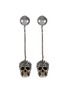 Main View - Click To Enlarge - ALEXANDER MCQUEEN - Drop Stone Encrusted Brass Skull Pearl Earrings