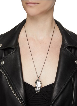 Figure View - Click To Enlarge - ALEXANDER MCQUEEN - Molten chain pendant brass necklace