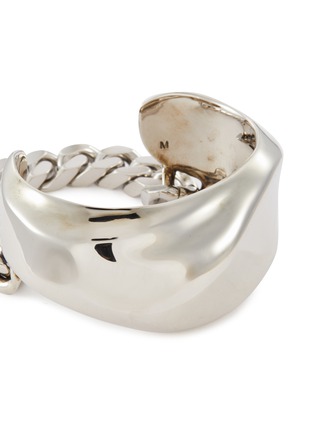 Detail View - Click To Enlarge - ALEXANDER MCQUEEN - Molten Chain Silver Tone Brass Cuff Bracelet