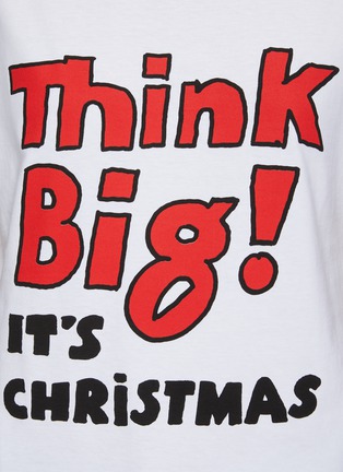  - EGY BOY - Think Big It's Christmas' Text Cotton Crewneck T-Shirt