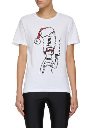 Main View - Click To Enlarge - EGY BOY - Home Alone' Smoking Marge Simpsons Cotton Crewneck T-Shirt