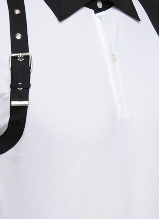  - ALEXANDER MCQUEEN - Contrast Panel Harness Detail Cotton Polo Shirt
