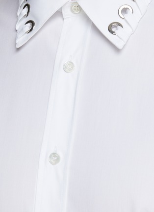  - ALEXANDER MCQUEEN - Laced Collar Cotton Poplin Shirt