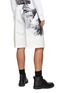 Back View - Click To Enlarge - ALEXANDER MCQUEEN - Flower Print Baggy Shorts