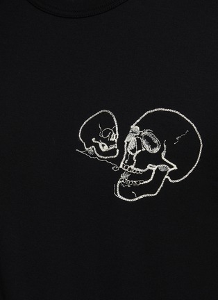  - ALEXANDER MCQUEEN - Chest Skull Embroidery Cotton T-shirt