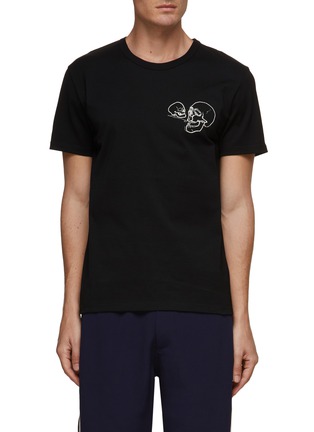 Main View - Click To Enlarge - ALEXANDER MCQUEEN - Chest Skull Embroidery Cotton T-shirt